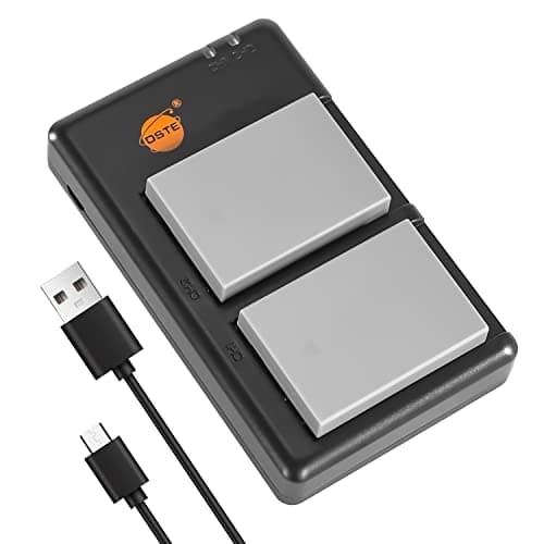 Image of DSTE 2PCS BLN-1 (2100mAh/7.6V) Battery Charger Set Compatible for Olympus OM-D E-M1, OM-D E-M5, PEN E-P5, OM-D E-M5 II