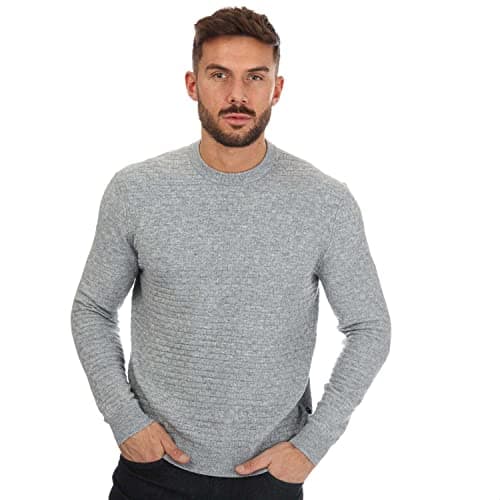 Image of Ted Baker Men's Men Lentic Textured Crew Neck Sweatshirt in Grey