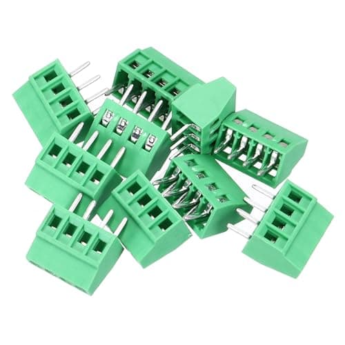 Image of sourcing map 10PCS 4-Pin PCB Mount Screw Terminal Block Connectors 2.54mm/0.1inch Pitch Circuit Board Connectors for Home Appliances, Industrial Projects