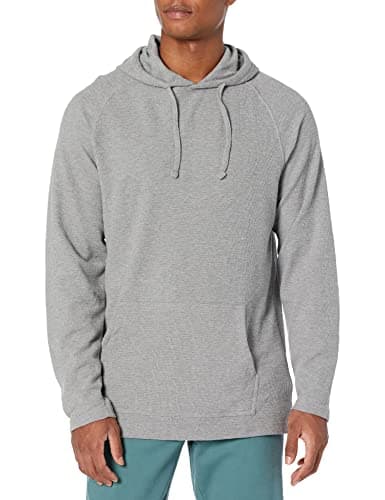 Image of Amazon Essentials Men's Long-Sleeve Slub Thermal Pullover Hoodie (Previously Goodthreads), Grey Heather, 3XL