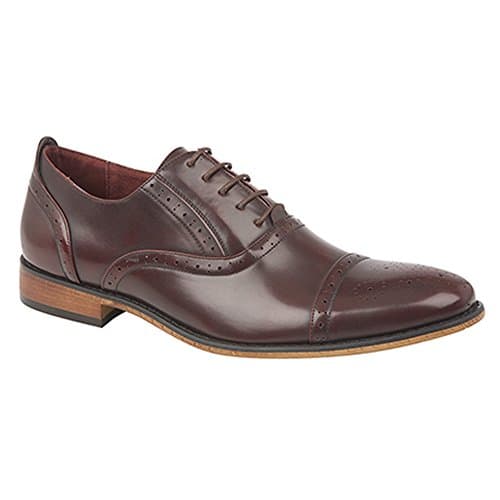 Image of Goor Mens Capped Lace Oxford Brogue Shoes (10 UK) (Oxblood)