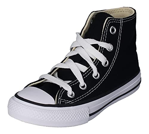 Image of Converse Unisex Kids Chuck Taylor Youths C/T All Star Hi Canvas Fitness Shoes - Black/White, Size UK 12