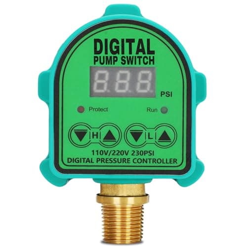 Image of 110V/220V 10A/5A Pressure Switch for Water Pump and Air Pump, Digital Adjustable Pressure Controller, 0-230psi
