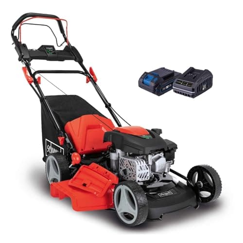 Image of Scheppach MS150-46E Self-Propelled Petrol Lawn Mower | 46cm | Electric Start | Mulching | 55L Bag