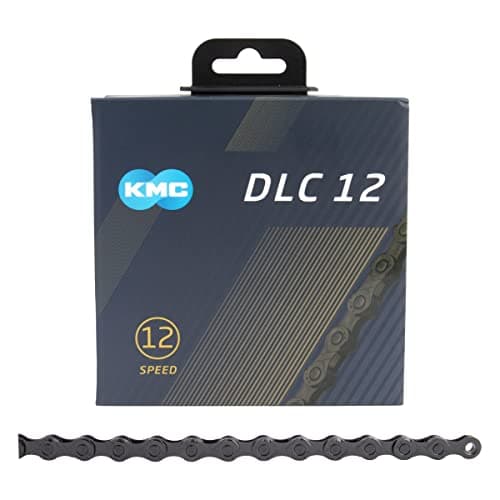 Image of KMC 12-Speed DLC12 Series Chain | for Road/Mountain/Gravel | Shimano, SRAM, and Campagnolo Compatible | 126 Links, Missing Link Included | Black