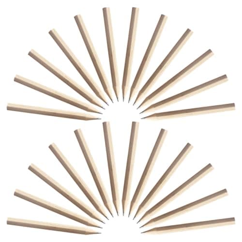 Image of SHINEOFI 120pcs Wooden Short Hexagonal Pencils for School and Office Use, Comfortable Hold Mini Writing Pencils with Khaki Wood Material, Back to School Classroom Supplies