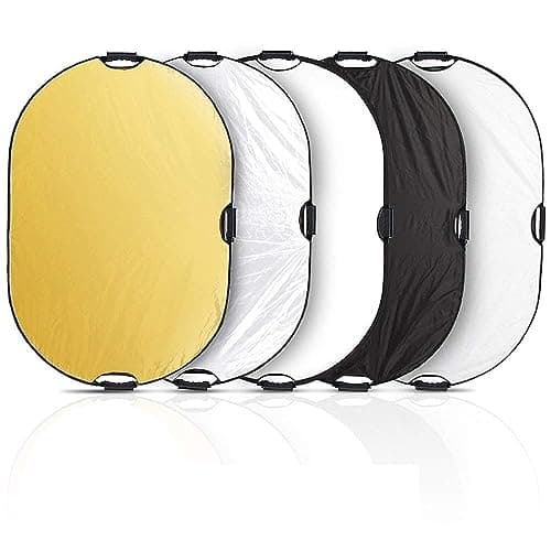 Image of Selens 5 in 1 80x120cm Light Reflector Photography Diffuser Collapsible Oval with Handle Lighting Gold/Silver/White/Black/Translucent for Photo Studio Portrait Product Indoor Outdoor Shooting