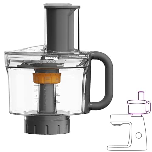 Image of Kenwood MultiPro Food Processor KAH65.000PL, Stand Mixer Accessory, Food Processor with 6 Slicing Discs, Express Dice System, 1,2 L Capacity, Dishwasher Safe, Silver