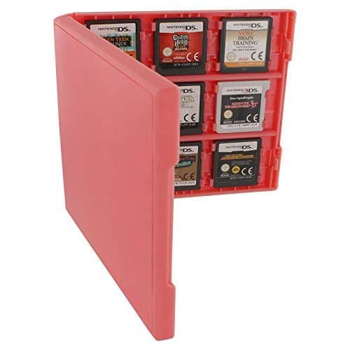 Image of Assecure game card case for Nintendo 3DS, - ̗̀new ̖́- 3DS XL, 2DS & DS – 18 in 1 game cartridge folio style plastic storage case travel box – Pink