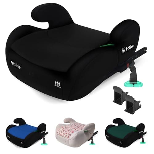 Image of My Babiie MBCSB20 Child Booster Seat - ISOFIX, R129 i-Size 125-150cm (Group 3, 6 to 12 Years Approx.) Portable Kids Car Seat, Comfortable, Compact, Lightweight, Ideal for Travel - Black