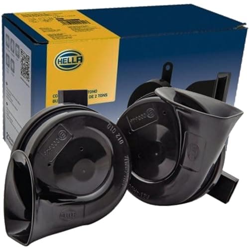 Image of HELLA Trumpet Horn - OE-CONNECT HORN TE26 SET - 12V - 110dB(A) - Frequency range from: 400Hz - Frequency range to: 500Hz - High Tone/Low Tone - Electric - Quantity: 2 - 3FH 012 010-051