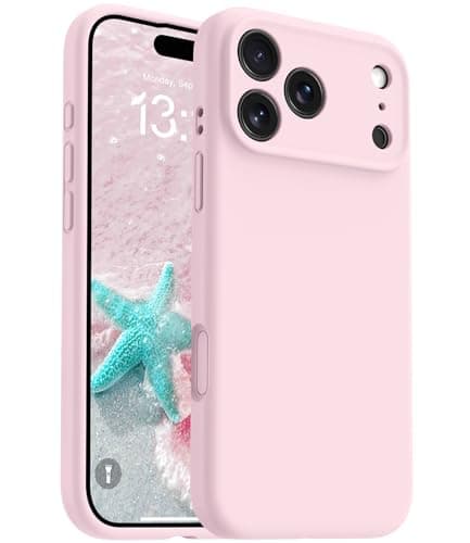 Image of OTOFLY Magnetic for iPhone 17 Pro Max Case,Compatible with Magsafe,Classic Liquid Silicone Mobile Phone Case,Integrated Camera Control Button,Anti-Scratch Microfiber Lining,Chalk Pink