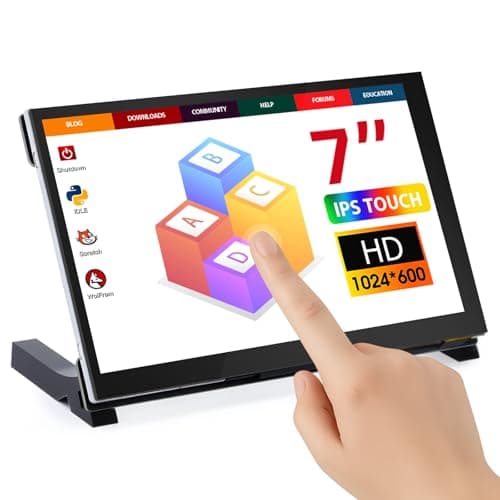 Image of ELECROW Touchscreen Monitor, 7 Inch Mini Monitor 1024x600 HD LCD Touchscreen, Small Monitor Compatible with Raspberry Pi 5/4/3/2/Zero, Windows PC, Jetson Nano, Banana Pi