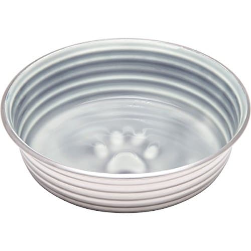 Image of Loving Pets Le Bol Glazed Interior Stainless Steel Dog Bowl Non-Slip Dishwasher Safe Durable Pet Dish - Parisian Grey - Small (500 ml)