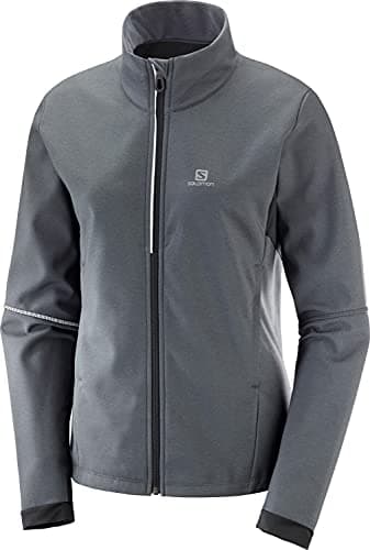 Image of Salomon Women'S Softshell Jacket, Agile Softshell JKT W, Synthetic Blend, Grey (Ebony), Size XL, LC1157400