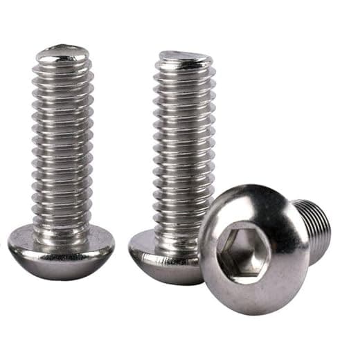 Image of KOSJETHAS M8-1.25 x 25mm Button Head Socket Cap Screws ISO7380 Allen Hex Drive Bolts, 304 Stainless Steel 18-8, Full Thread, Quantity 20