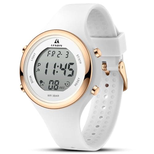 Image of LN LENQIN Ladies Watches Womenes Watch Waterproof Digital Sport Chronograph Watches for Women Silicone Strap with Light/Date/Week/Month