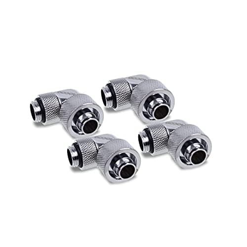 Image of Alphacool Eiszapfen 16/10 mm Compression Fitting 90° Rotatable G1/4-4pcs Set Chrome