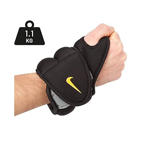 Image of Nike Wrist Weights 2.5 lb/1.1 kg each Wrist Straps – Black/Volt, One Size