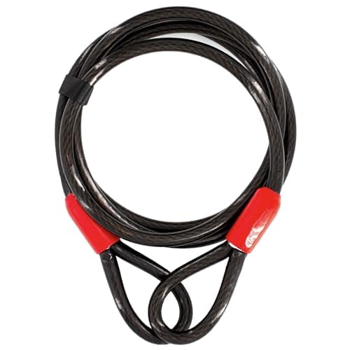 Image of Everest Fitness Universal Steel Cable with Eyelets 2m x 10mm Cable Lock Loop Wire Rope Sheathed Wire Rope Security Cable for Bicycle Trailer Bicycle Trailer Stop Cable