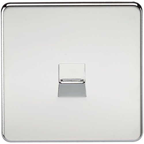 Image of Knightsbridge SF7400PC Screwless Telephone Extension Socket, Polished Chrome, Set of 10 Pieces