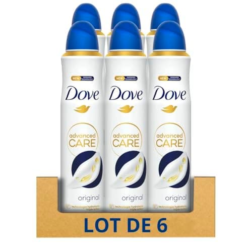Image of Dove Deodorant Spray Advanced Care Original with Moisturising and Skin-Friendly Formula, Alcohol-Free, Dry Skin up to 72 Hours, Deodorant for Men and Women, Pack of 6 x 200 ml