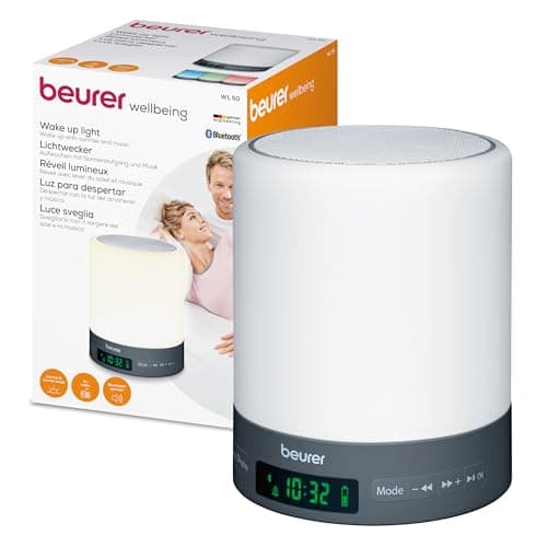 Image of Beurer WL50 Wake Up Light | Daylight Table Lamp | Helps to Support The Sleep Rhythm | LED Technology | FM Radio with 10 Memory Spaces | Bluetooth & Aux Input | 3 Light Levels