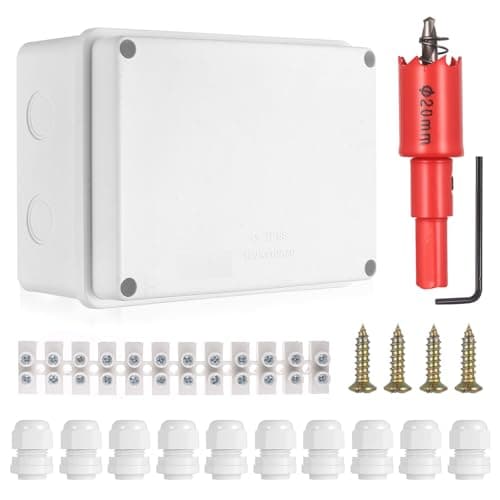 Image of Aoyfuwell Junction Box Waterproof IP65, Surface-Mounted Junction Box, Outdoor Distribution Box, Electrical Project Boxes, ABS Cable Junction Box for Electrical Junction Box Control (Coconut White)
