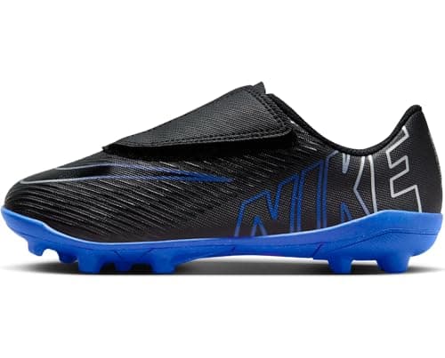 Image of NIKE Boys Mercurial Vapor 15 Club Football Shoe, Black Chrome Hyper Royal, 10.5 UK Child
