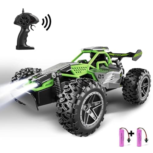 Image of SZJJX Remote Control Cars for Kids Age 3 4 5 6 7+,2.4Ghz RC Car with LED Lights,15+ KM/H High Speed RC Monster Trucks for Boys Toys,2WD Toy Car for Christmas Birthday Girls Boys Gifts Gray Green