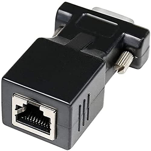 Image of DTECH DB9 RS232 to RJ45 Serial Adapter S232 Male to RJ-45 CAT5 CAT6 Female Ethernet Converter Compatible with Standard 9 Pin RS-232 Devices