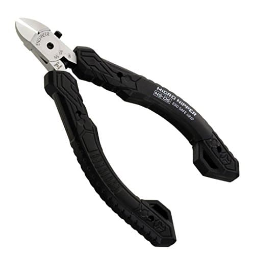 Image of Precision mini/Micro Side Cutters, Professional Grade, ESD Safe with Hardened Carbon Steel Jaws (PCB Side Snips). Made in Japan. ENGINEER ns-06
