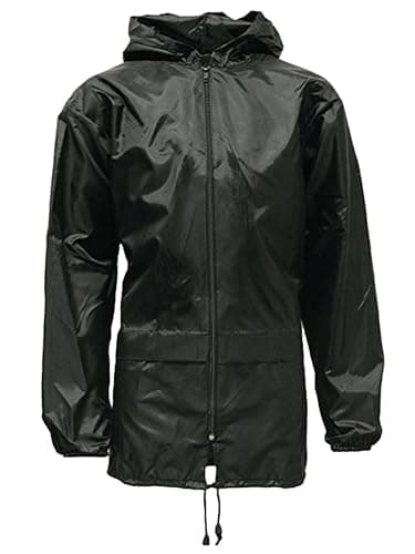 Image of shelikes Adults Mens Womens Unisex Kagool Rain Jacket_JKT335_AdultsKagool_Black_2XL