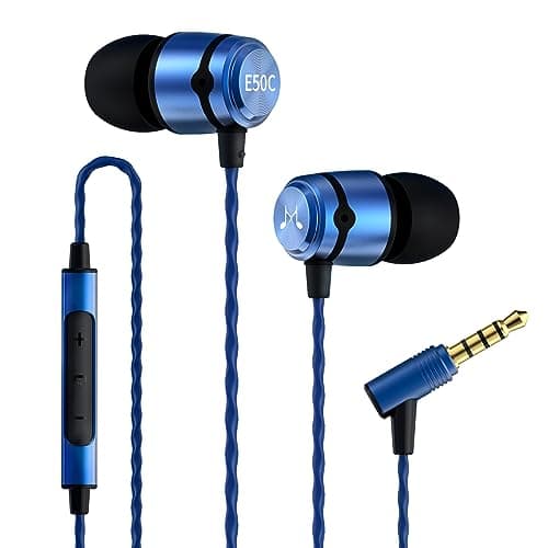 Image of Soundmagic E50C Wired Earbuds with Microphone in Ear Monitor HiFi Earphones Good Noise Isolating Headphones Comfortable Fit Blue