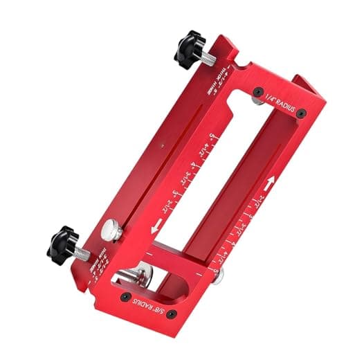 Image of LUCKDANO Aleto Door Hinge Adjustable Aluminum Alloy Door Hinge Jig Router Template Kit - Precision Cutting for 2.5in-5in Square Corner & Radius Types with Accessories