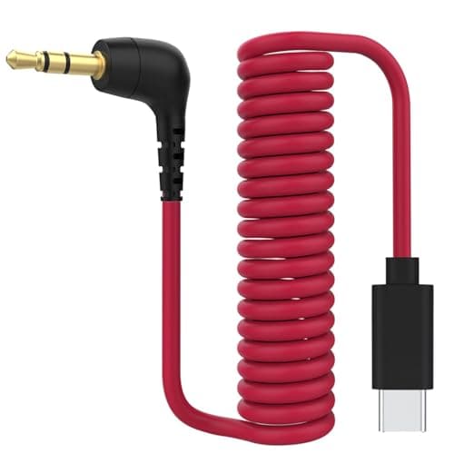Image of USB Type-C to 3.5mm TRS Microphone Adapter Cable Compatible with Rode Wireless GO 2 / ME/Pro, Hollyland Lark M1 / M2 / MAX / 150 / M1 / MAX Duo Coiled DAC Audio Cord for Android iPhone 15/16/17