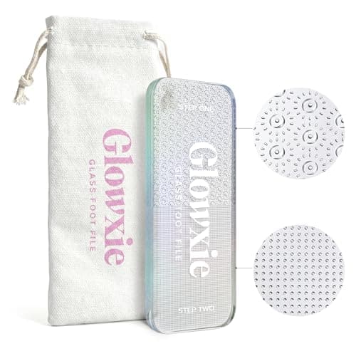 Image of Glowxie Nano Glass Foot Files for Hard Skin – Callus Remover for Feet, Foot Scrubber & Foot Exfoliator – 2-in-1 Foot File & Heel Scraper for Wet & Dry Use – Pedicure Tool for Smooth Feet