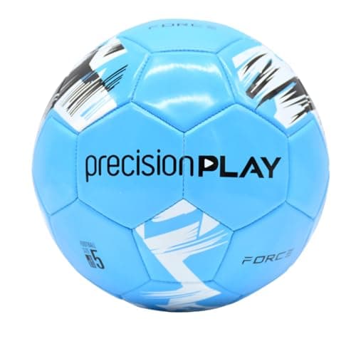 Image of Precision Force Training Football, Vibrant Durable Soccer Ball, High Visibility Design, All-Weather, Ideal for Garden and Park, Size 4, Fluo Blue/White/Black