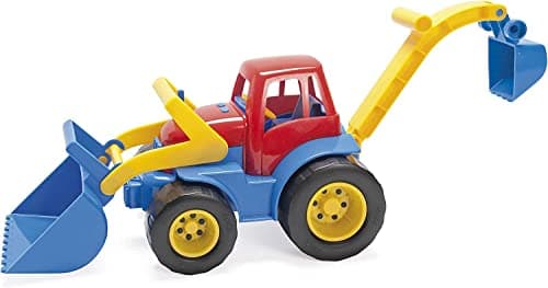 Image of Dantoy Tractor with Front Loader and Excavator, Made in Denmark