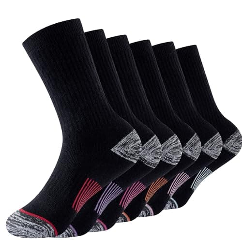 Image of The Essentials Wardrobe 6PK Ladies Thermal/Outdoor Socks - UK 4-8/EU 37-41 - Black
