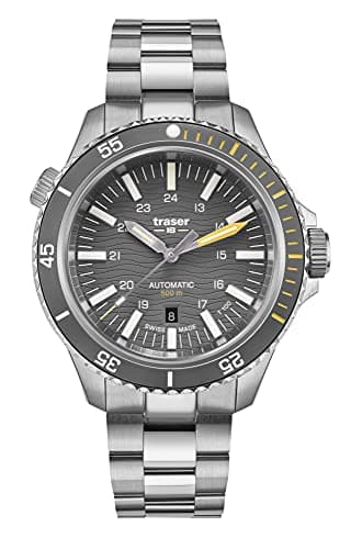 Image of Traser H3 P67 Diving Watch Automatic 500 m, Dial Grey / T100 / Stainless Steel Strap: Silver, Bracelet