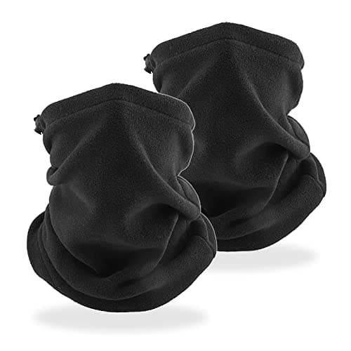 Image of MIVAIUN 2 Pieces Winter Neck Warmer Fleece Windproof Neck Gaiter Snood for Men Women Thick Face Cover Scarf Cold Weather Headwear for Skiing Running Cycling Outdoor Sports (2 pcs)