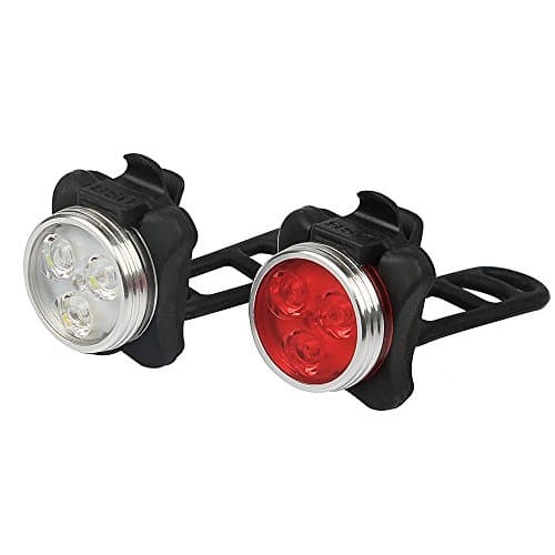 Image of Rechargeable LED Bike Lights Set Headlight Taillight Combinations LED Bicycle Light Set 2 USB Cables,4 Light Modes Water Resistant, IPX4