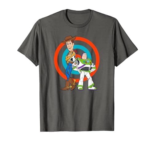 Image of Disney Pixar Toy Story Buzz Lightyear and Woody T-Shirt, Men, Asphalt Grey, Small