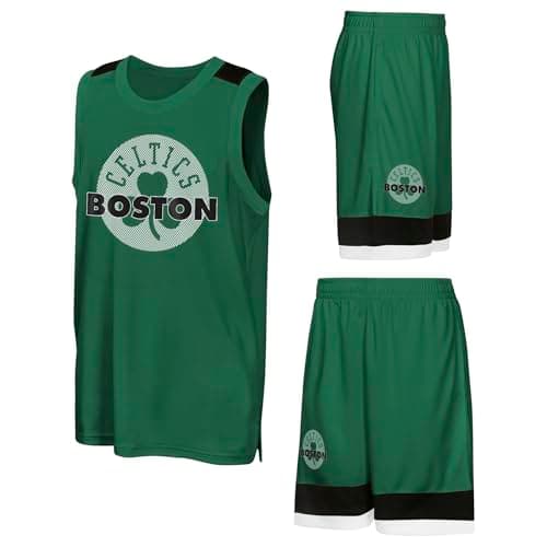 Image of NBA Boys Poly Interlock Tank & Short Set, Green, 9-11 Years EU