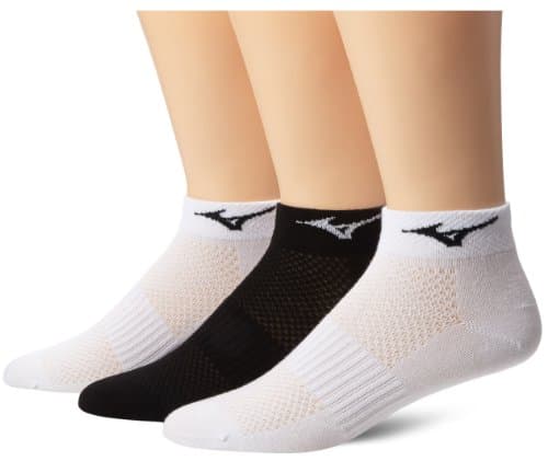 Image of Mizuno Running Training Mid Socks (3-Pack), White/Black, Medium