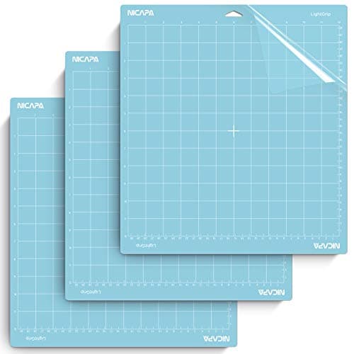 Image of Nicapa Lightgrip Replacement Cutting Mat for Cricut Maker 3/Maker/Explore 3/Air 2/Air/One [12x12 inch,3pack] Adhesive&Sticky Non-Slip Flexible Gridded Vinyl Cut Mats Craft Matts