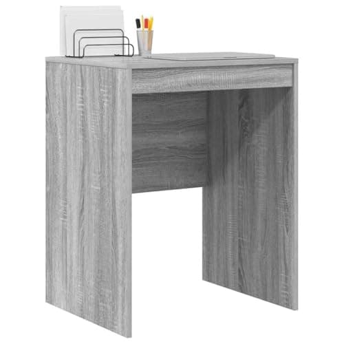 Image of vidaXL Desk Grey sonoma 60 x 50 x 76 cm Engineered wood, Living Room, Rectangular, Modern, Durable, Ample Storage, Compact Desk, Writing, Student, Functional