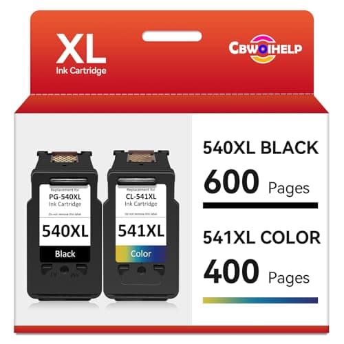 Image of 540 541 XL Ink Cartridges Combo Pack, Remanufactured PG-540 Black and CL-541 Colour for canon 540 and 541 ink cartridges, Compatible with Canon Pixma MG3650 MG4250 MX475 TS5150 TS5151 MG3600 Series