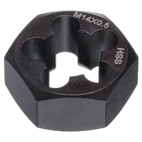 Image of sourcing map Hex Threading Die M14 x 0.5 Metric Thread Right Hand High Speed Steel Rethreading Fixed Die Screw Cutting Tapping Repair Tool